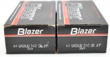 .44 Magnum ammunition (2) boxes Blazer