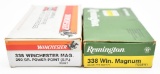 .338 Win. Mag. ammunition (2) boxes, one box