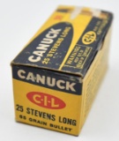 25 Stevens Long ammunition - (1) box Canuck C.I.L.