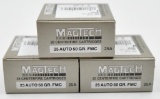 .25 Auto ammunition (3) boxes Magtech 50 grain