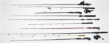 lot of (10) assorted fishing rods by Berkley,