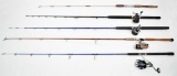 lot of (5) deep sea/surf fishing rods to include,