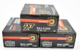 9mm luger ammunition, (3) boxes