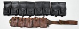 (4) Black leather FAL Style magazine double pouch