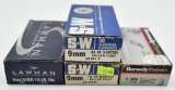 9mm Ammunition (4) boxes assorted manufactures