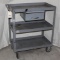 3 tier metal rolling shop cart with drawer