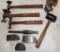 3 Snap-On body hammers, 2 Snap-On & other dollies