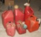 6 plastic fuel cans