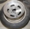 2 chrome slotted wheels-only 1 tire- P215/75-14