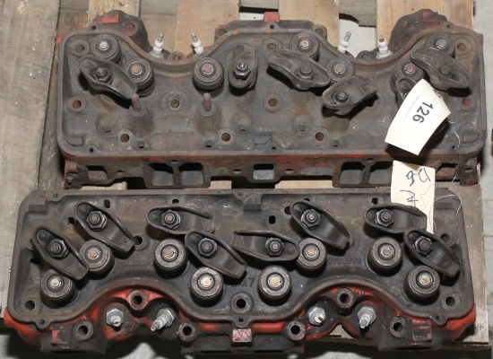 Pair Chevy 409 heads, complete less 1 valve
