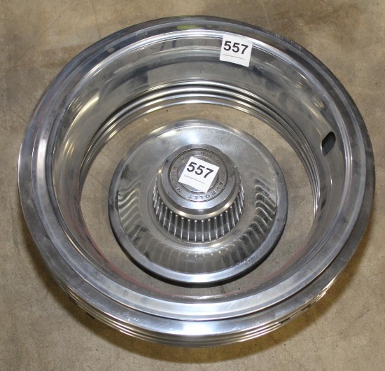 5 chrome Rally rings & center cap
