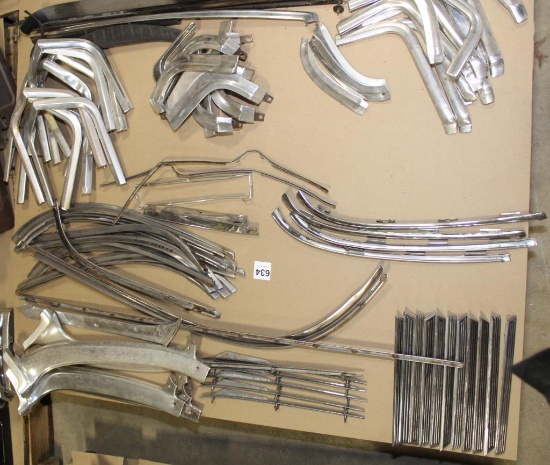 Pallet lot of chrome trim pieces approx 90 pieces