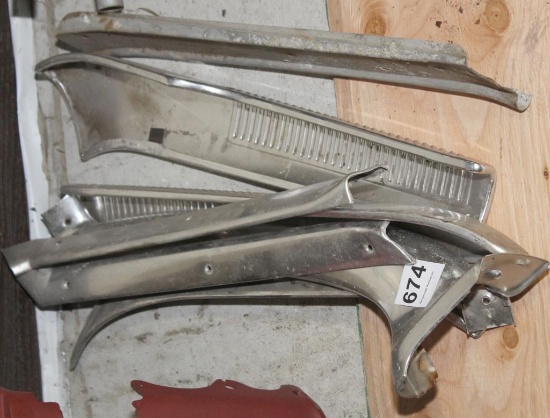 5 door panels- 2 are '63 Belair, seat moldings