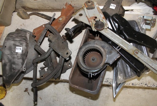 Misc. lot: 2 flywheel covers, brake pedal,