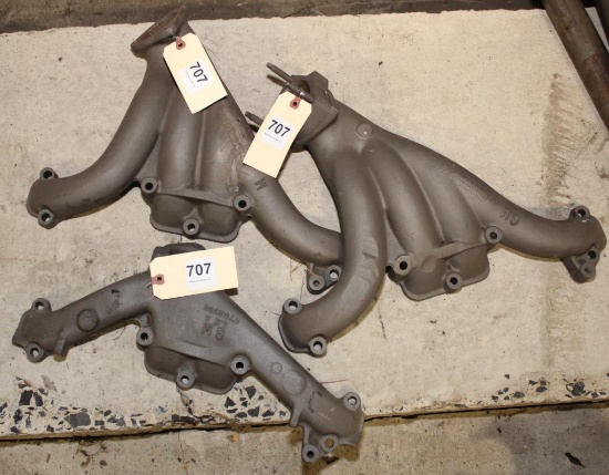 (3) 409 stock exhaust manifolds