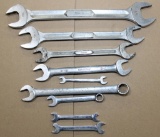 9 Snap-On wrenches: 5 are dbl open end 3/8-1 1/4