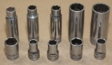 5 Snap-On 1/2 dr deep sockets, 6 & 12 pt, 1/2