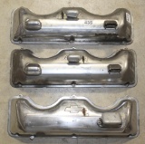 3 chrome 409 valve covers with breathers