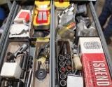 large quantity of used parts in file cabinet