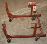 3 engine stands and iron Fairbanks dolly