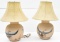 pair of sand art Native American table lamps, approximately 22