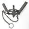 Oneida Newhouse No. 114 double long spring offset jaw trap with teeth having two foot chain with swi