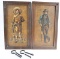 Fantastic pair of two sided Cowboy signs painted on wood, selling by the piece, 2 times the money, l