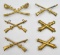 lot of (6) late 1800's original hat insignia, some showing mounting loop losses