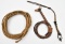 leather lasso, leather bull whip, weighted period style short whip