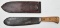 U.S.M.C. Briddell Bolo knife with Boyt 45 leather scabbard, blade measures 1.25