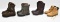Lot of 4 pair of boots including Cabela's Gore-Tex 9.5D, Kaufman Canada, Double H 8.5EE & Brahma Mou