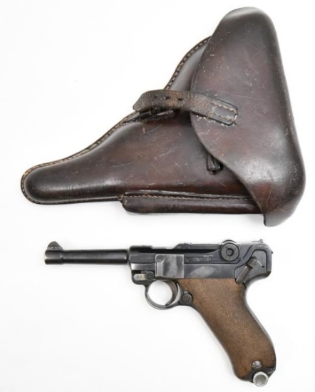 S/42 (Mauser), P.08 Luger, 9mm  para, s/n 5222i, pistol, brl length 4", good plus condition, semi au