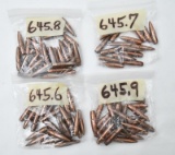 .50 BMG bullets (93) total bullets, assorted weights from 645.6 to 645.9, selling as lot,