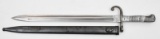 Argentine Model 1891 bayonet by Weyersberg Kirschbaum & Co with metal scabbard and ground crest.  Bl