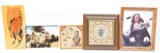 lot of (5) pieces of wall art to incldue; Sandstone art clock and picture, Buffalos on the Track, In