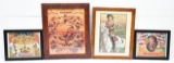 (4) pieces advertising art in frame to include; Winchester, Buffalo Bill and Annie Oakley.  The Fare