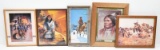 (5) pieces Native American style and Southwestern art posters in frames along with a Winchester Indi