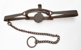 Oneida Newhouse No. 14 double long spring offset jaw trap with teeth and two foot long chain