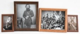 lot of (4) framed Civil War era reproduction photos in frames, (2) measure 9.5