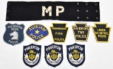 lot of Civilian and Military Police patches and armband