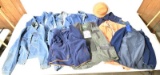 Large lot of assorted clothing including Woolrich XXL vest, Beretta L shooting jacket, leather shop 