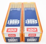 .22 Short ammunition (2) boxes CCI Hollow Point 100 rds per box. Selling by the box 2 times the mone
