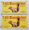 7.63 Mannlicher custom ammunition (2) boxes Old Western Scrounger custom loaded 93 grain FMJ (50) ro