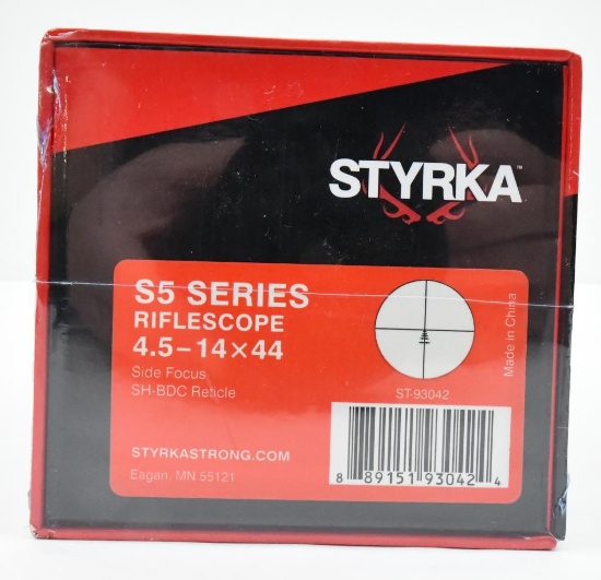 Styrka S5 Series 4.5-14x44 rifle scope, side focus, SH-BDC Reticle ST-93042