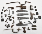 lot of muzzleloader and early long gun parts to include, lock plates, hammers, breech plug, tirggerg