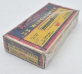 Vintage .33 Winchester ammunition (1) box Winchester 200 grain SP Staynless Non-Mercuric, box shows 