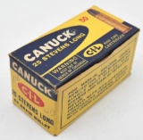 .25 Stevens Long Rim Fire ammunition (1) box Canuck C.I.L 65 grain (50) round box, UPS SHIP ONLY