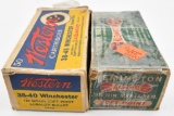 Vintage .38-40 Winchester ammunition & brass (2) boxes, (1) box Remington Kleanbore appears mostly f