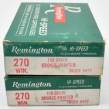 .270 Win. ammunition (2) boxes Remington 130 grain Bronze pointed (1) box full (20) rounds, (1) box 