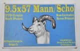 9.5x57 Mann/Scho custom ammunition (1) box Old Western Scrouger custom loaded 270 grain SP (20) roun